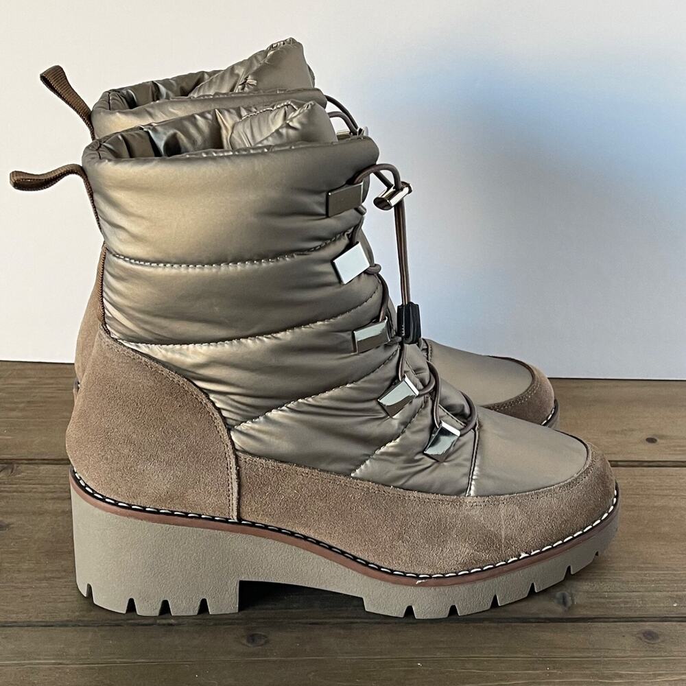 Blondo Women's Daylor Winter Boots Size 9.5 Waterproof Taupe Puffy Lug Sole NEW